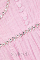 Elgine Crystal-Embellished Lace-trimmed Midi Dress