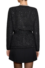 Emilia Sequin Embellished Cardigan - Black
