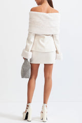sharon Off Shoulder Faux Fur Two Piece Set