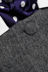 Euryda Herringbone Polka Dot Scarf Jacket