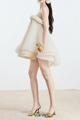 Hemp rope tube top tutu skirt in beige