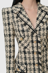 ophelia Houndstooth Tweed Mini Dress