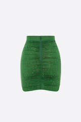 Haymita Crystal Scarf Wrap Bodysuit Two Piece Set