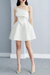 STRAPY HEM MINI DRESS IN WHITE