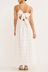 Iggy Embroidered Midi Dress In Cream