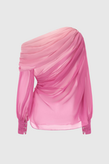 Jodelle Asymmetrical Gradient Ruched Top