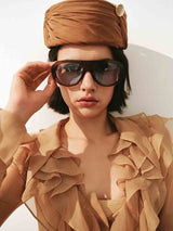 josephine Multi-layered ruffles maxi dress in brown