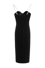 Velvet Pearl Embellished Midi Dress