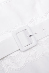 Keane Lace Insert Belted Midi Dress