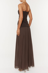 margueriteStrapless Pleated Maxi Dress