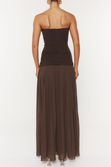 margueriteStrapless Pleated Maxi Dress