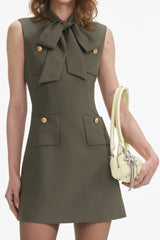 rachel green bow Twill Mini Dress
