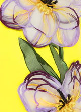 Yvonne Appliqué Floral Mini Dress in Yellow