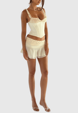 amelia Corset Lace Up Ruffle Skirt Set