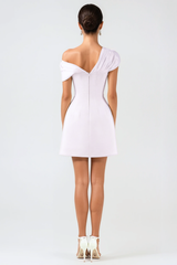 Luzasa Off Shoulder Buttoned Mini Dress - Pink