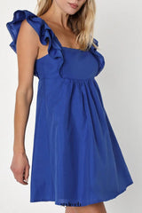Marvelous Time Cobalt Blue Ruffled Mini Dress