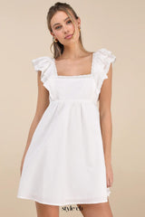 Marvelous Time White Ruffled Mini Dress