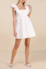 Marvelous Time White Ruffled Mini Dress