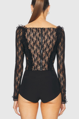 Meghn Lace Ruffle Top