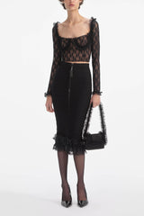 Meghn Lace Ruffle Top