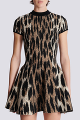 Miette Leopard Jacquard Knit Mini Dress
