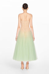 MINT OMBRE LACE MIDI DRESS