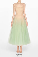 MINT OMBRE LACE MIDI DRESS