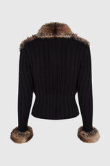 geraldine Faux Fur Knit Coat