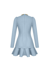 sylvia rhinestone neck cutout mini dress in blue