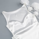 cheryl 3D flowers Sleeveless mini dress in white