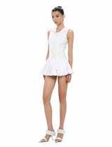 Cliffa Sleeveless Knit Mini Dress - White