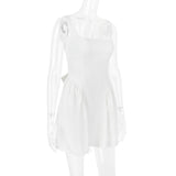 BACKLESS BOW MINI DRESS IN IVORY