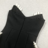 tiffany Pearl Bandage Sleeveless Maxi Dress in black