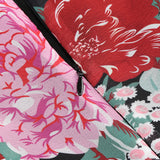 basia floral print ruffle trim hem puff mini dress