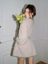 Joy V-Neck Long Sleeve Diamond Stud Coat