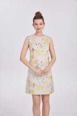 heloise multicolor floral embroidery sleeveless mini dress