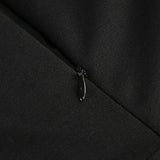 Halter Pearl Crystal-Trim Gown in black