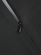 BERNICE LONG SLEEVE DRAPED EMBELLISHED MAXI DRESS IN BLACK