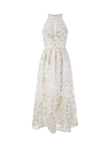 Gold Couture with Floral Embroidery Sequin Banquet Dress