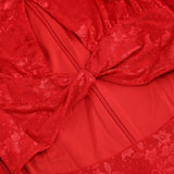 Dariel Floral Jacquard Cutout Draped Mini Dress - Red