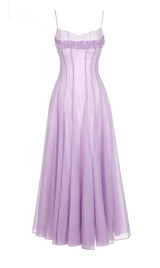 simona chiffon Chest wrap maxi dress in purple