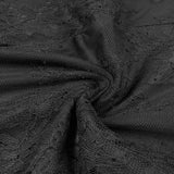 Lace Tiered flower Strapless Maxi Dress in black