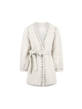 Joy V-Neck Long Sleeve Diamond Stud Coat