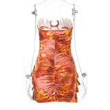 nelly Floral print layer mini dress - orange