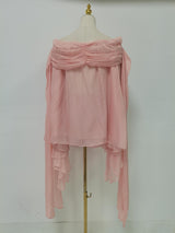 Pink Off Shoulder Mini Dress & Shorts Set