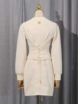 tabitha Embellished Button Co-ord Set – Ivoire