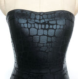 eudora off shoulder bodycon fishtail hem midi dress in black