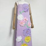 kristin Buttercup Embroidered Maxi Dress in Purple