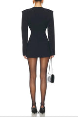 hedda Crepe Suit mini Dress in black
