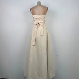 Tulle splicing bow sleeveless maxi dress - ivory